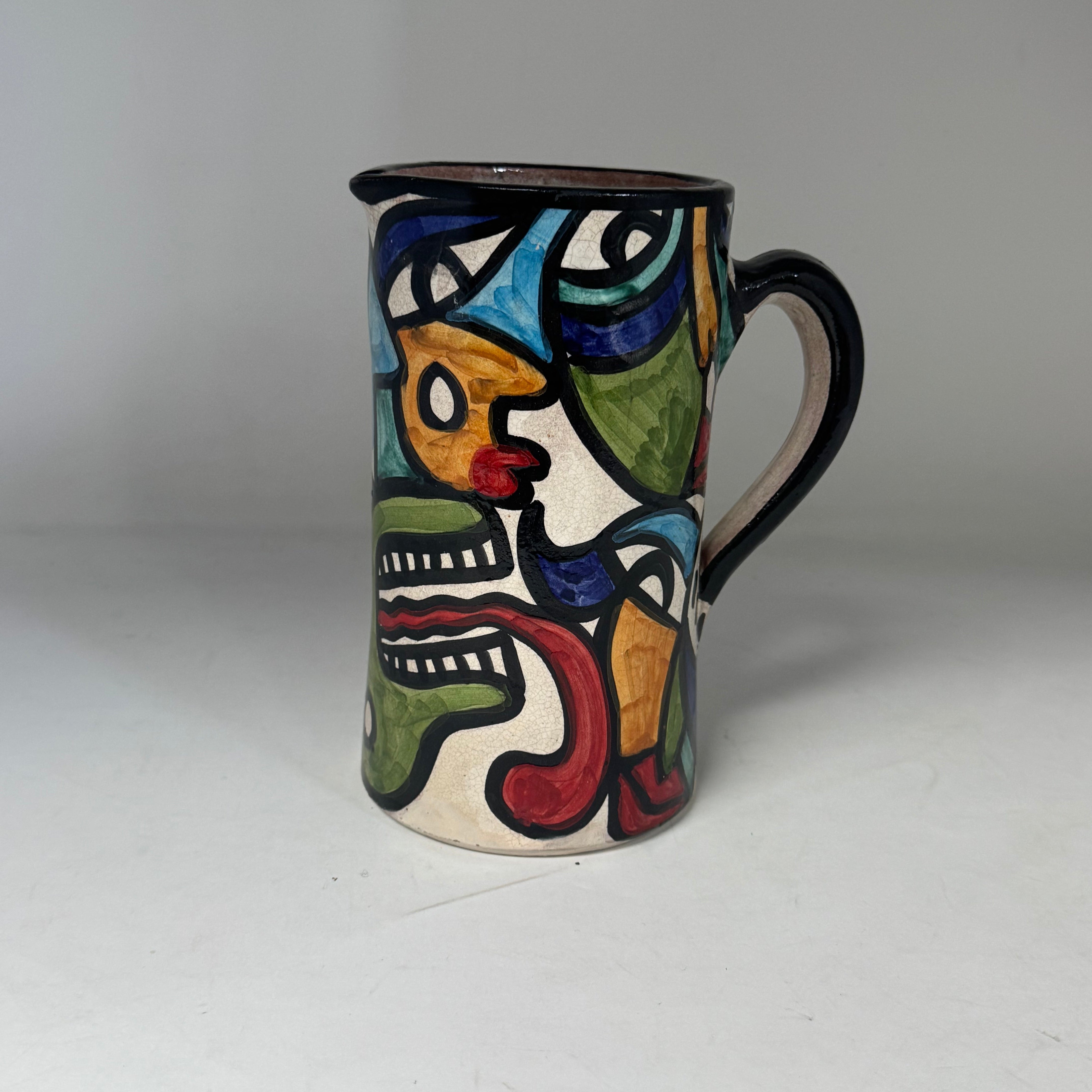Hand-Painted Cubist Style Jug & Vase - Artisan Stories Collection 2