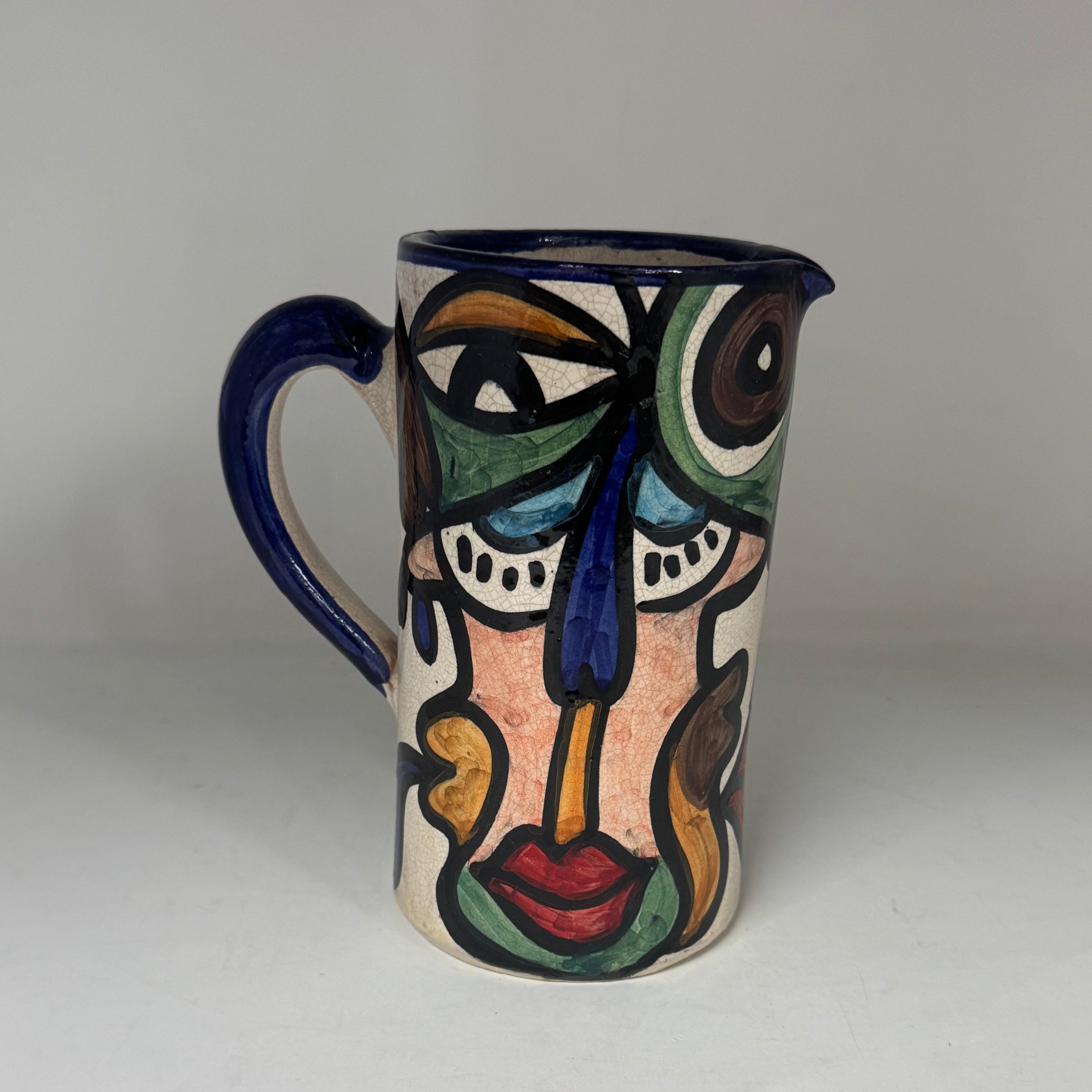 Hand-Painted Cubist Style Jug & Vase - Artisan Stories Collection 3