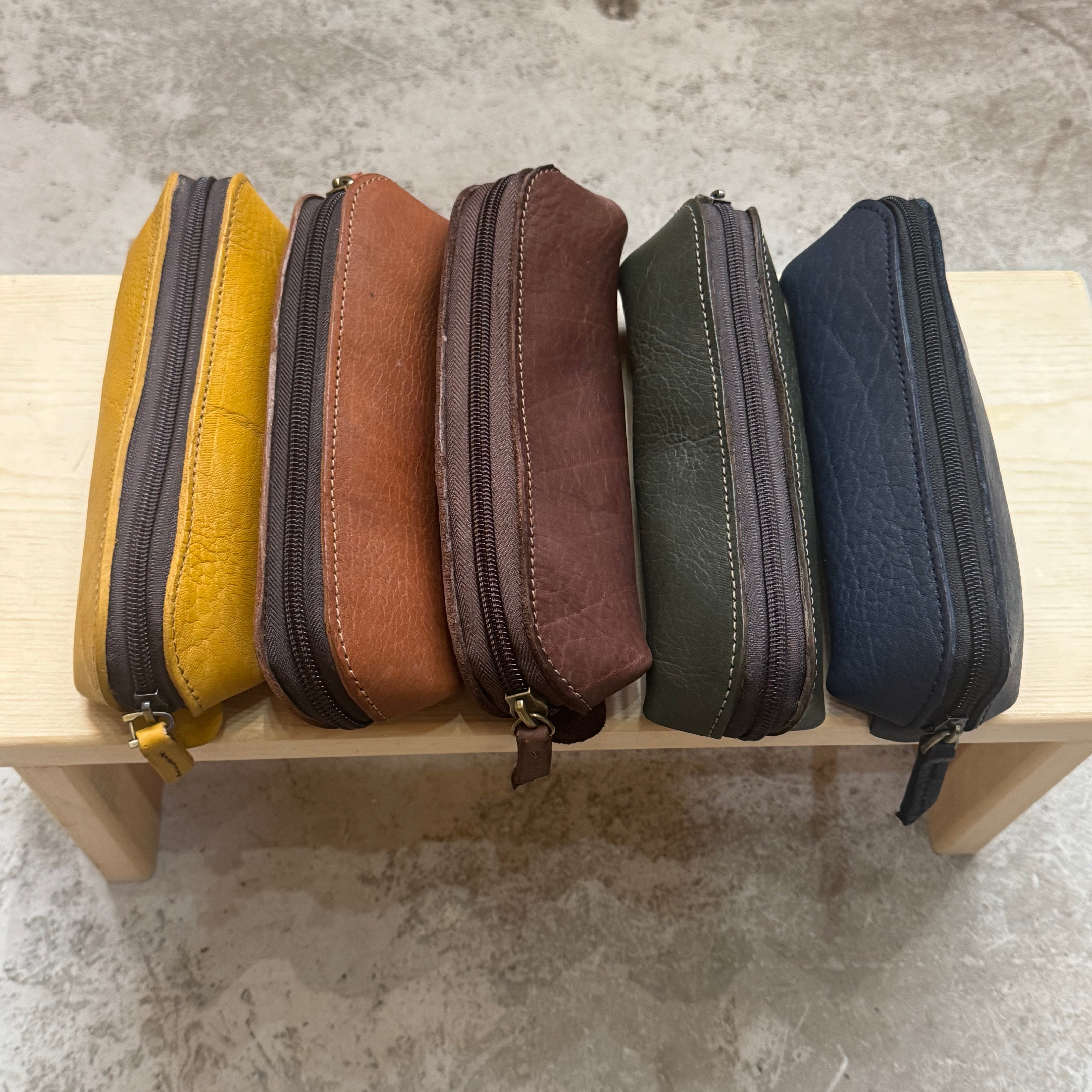 Handcrafted Leather Pencil Case – Recycled Leather, Unisex & Multi-Purpose (5 Colours)