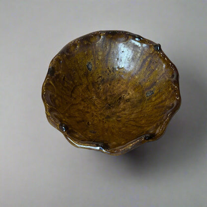 Handmade Tamegroute Green Bowl – Rustic Moroccan Pottery (13cm)