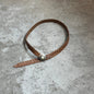 Moroccan Braided Leather Belt – Tan with Decorative Buckle & horn Detail