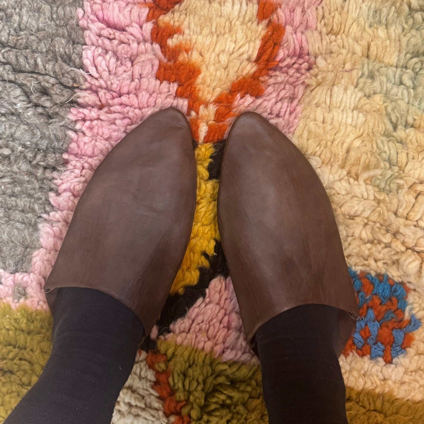 Classic Moroccan Brown Babouche Slippers – Handmade Leather