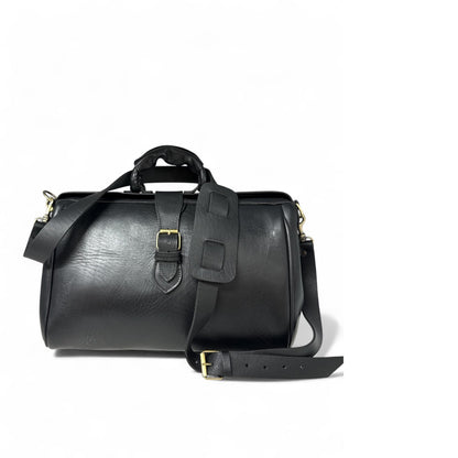 Leather overnight Doctor Bag - Black
