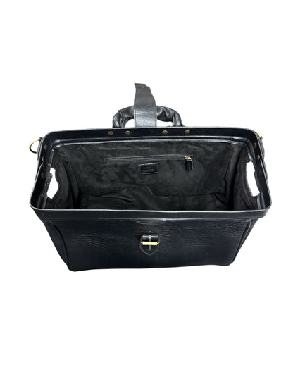 Leather overnight Doctor Bag - Black