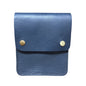 Small Leather Crossbody Bag with Pop Bag Closure Blue