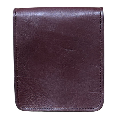 Small Leather Crossbody Bag with Pop Bag Closure Burgundy