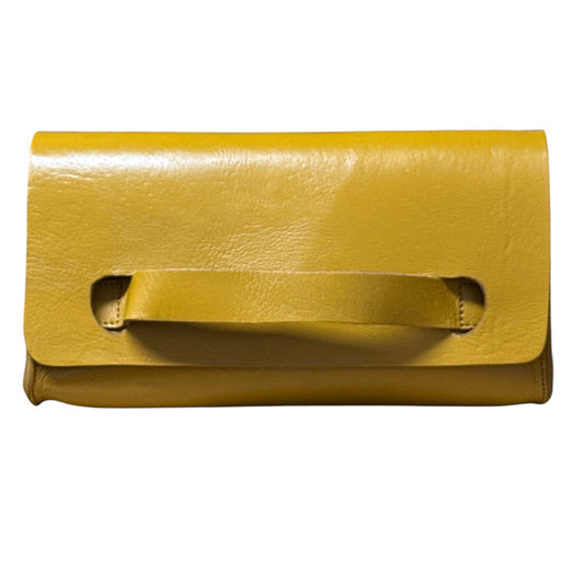 Natasha Leather Clutch – Yellow