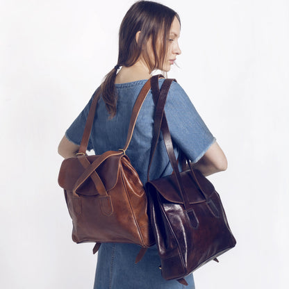 Cleo 2-in-1 Backpack - Chocolate-ISMAD LONDON