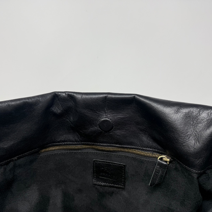Handmade Leather Slouch Bag – Black