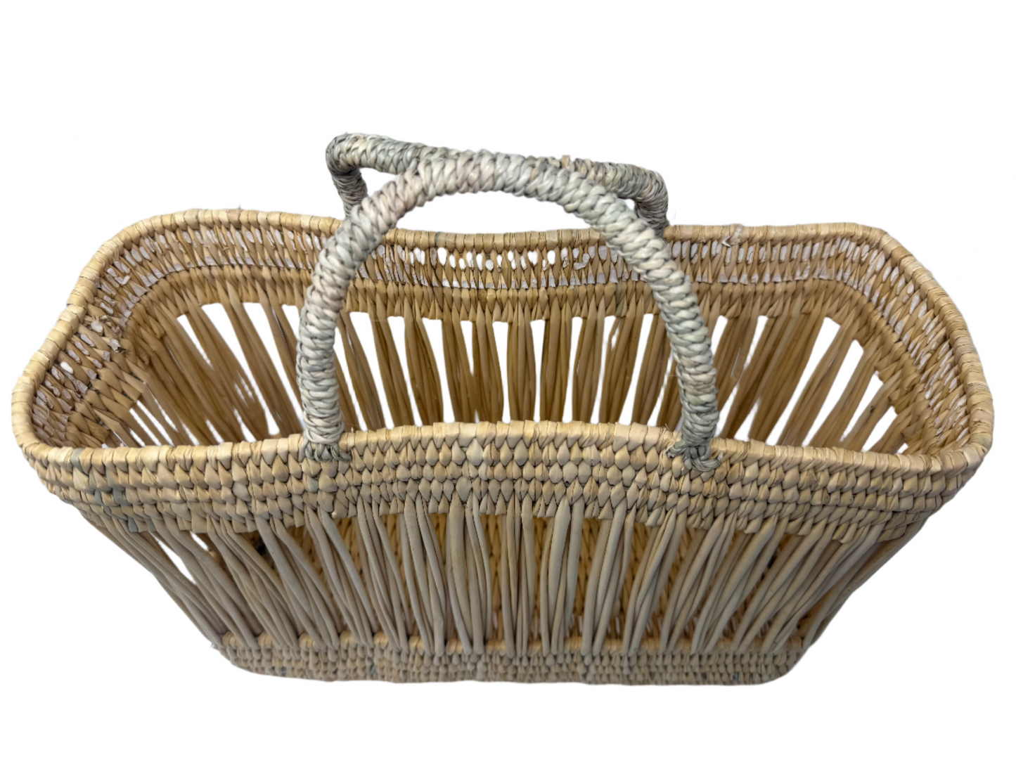 Essaouira Reed Basket Bag – Natural Palm Handle Tote
