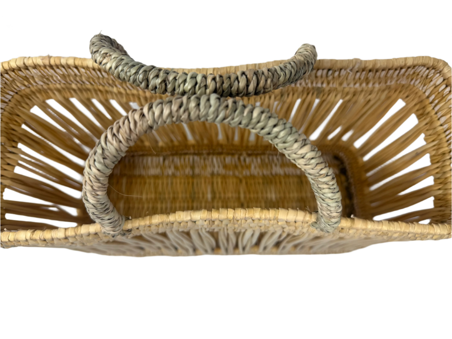 Essaouira Reed Basket Bag – Natural Palm Handle Tote