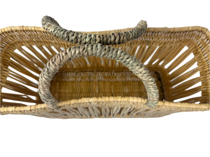 Essaouira Reed Basket Bag – Natural Palm Handle Tote