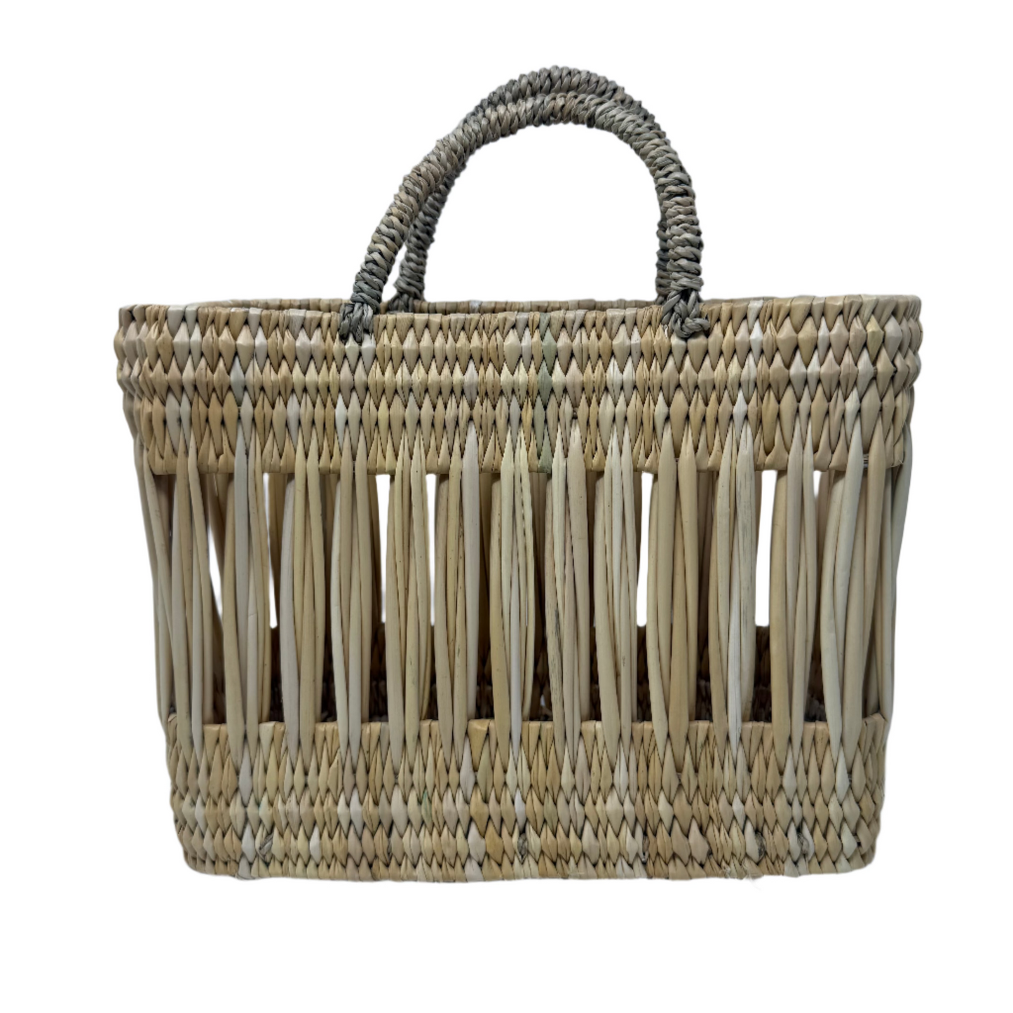 Essaouira Reed Basket Bag – Natural Palm Handle Tote