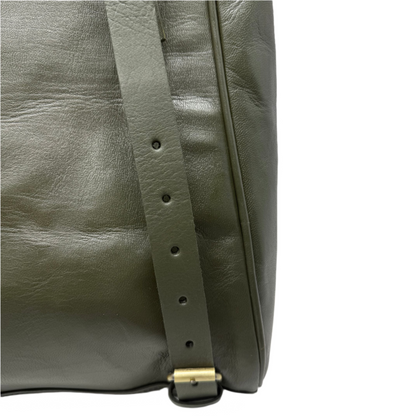 Leather Tote Backpack Cleo Army green