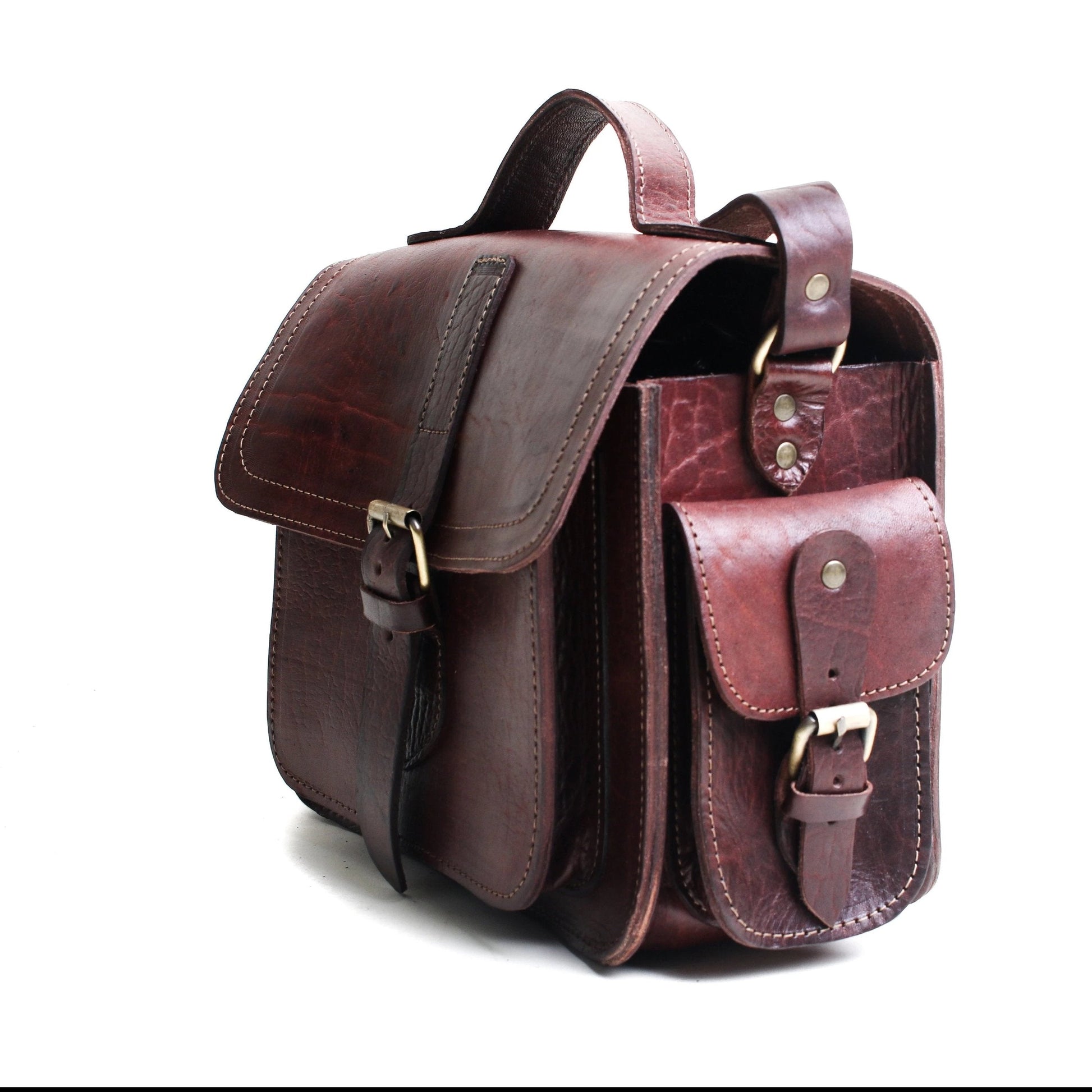 Camera Satchel Bag - Chocolate-ISMAD LONDON