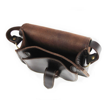 Dark Brown Maya Leather Saddle Bag