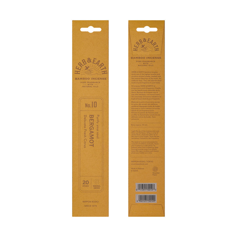 Bergamot Herb & Earth  Bamboo Incense (20 sticks)