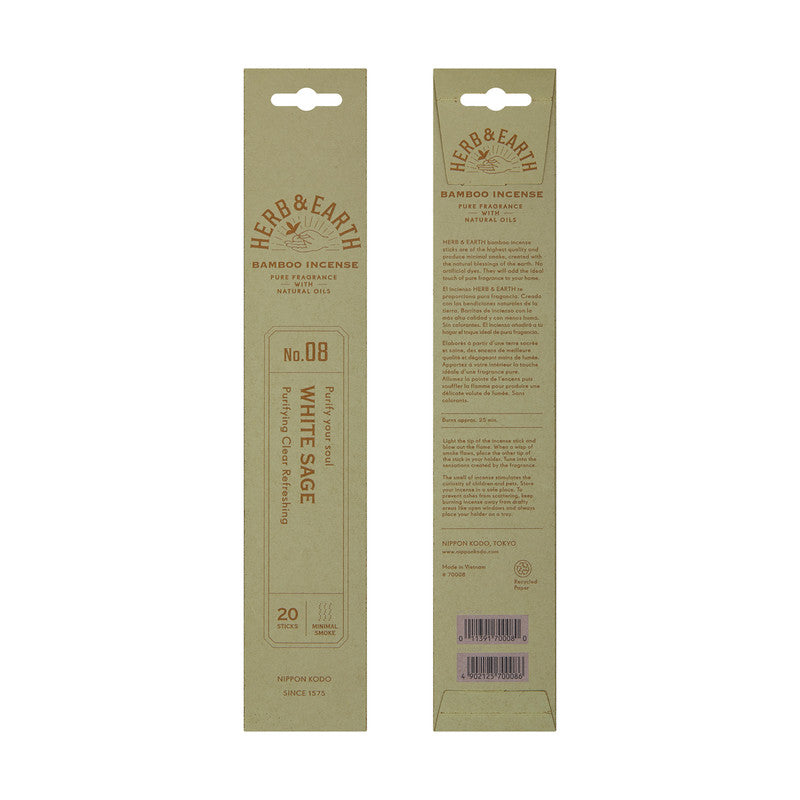 White sage Herb & Earth  Bamboo Incense (20 sticks)