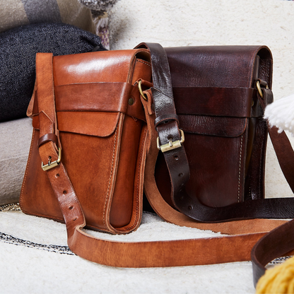 Light Brown Leather City Bag - Artisan Stories 