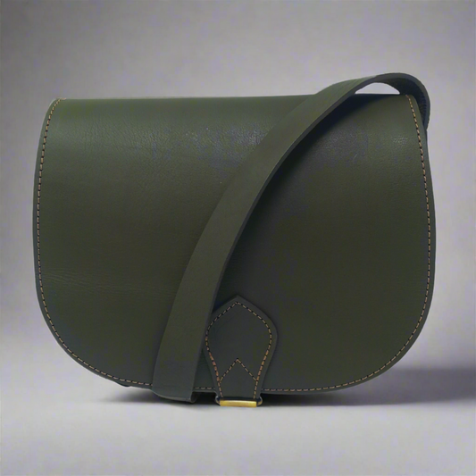 Sam Leather Saddle Bag - Khaki Green