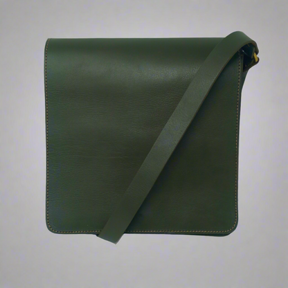 Green leather Midi Messenger Bag