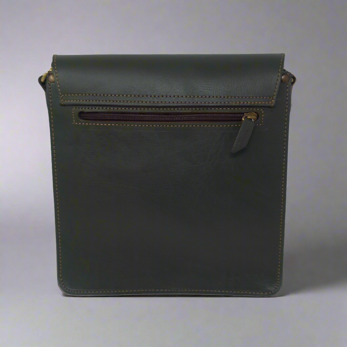 Green leather Midi Messenger Bag