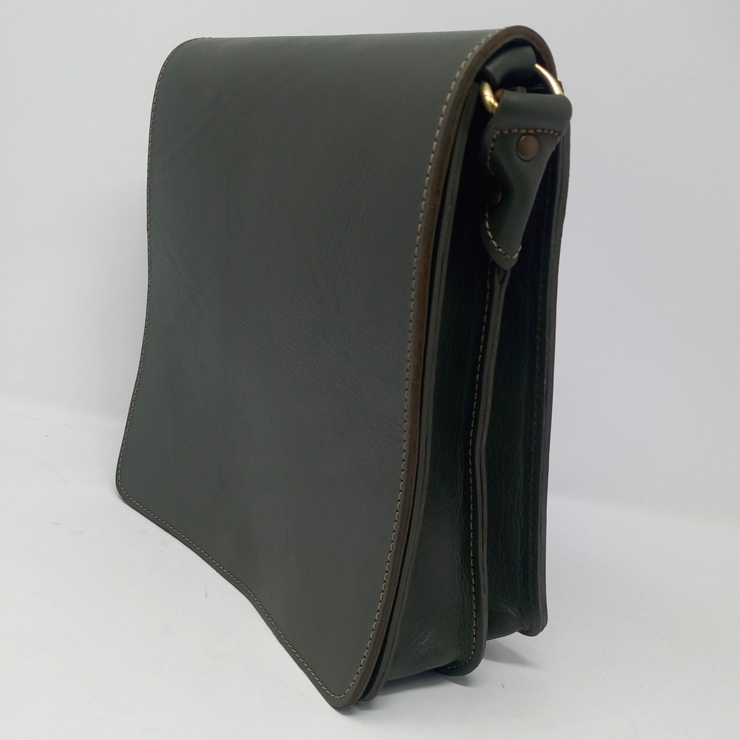 Green leather Midi Messenger Bag