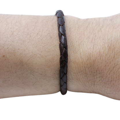 Adjustable twisted artisan leather bracelet jewelry for men and women by Artisan Stories on wrist