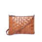 ALEX HANDWOVEN TAN CROSS BODY LEATHER CLUTCH BAG - Artisan Stories