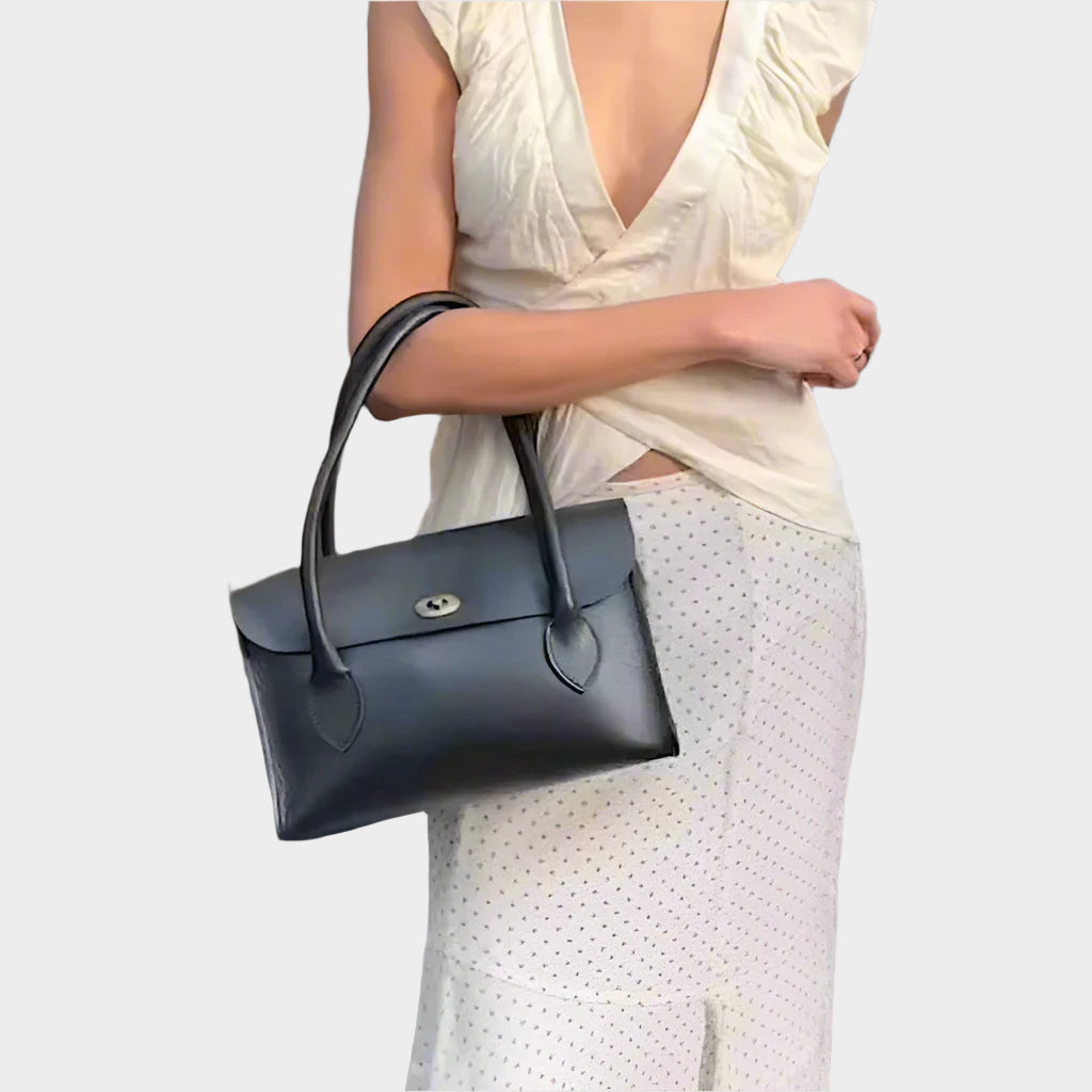 Baguette leather handbag black - Artisan Stories