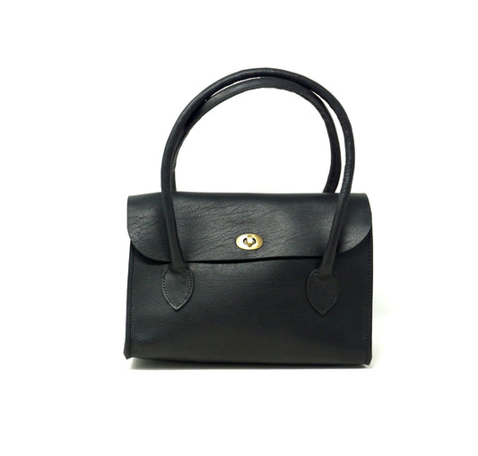 Baguette leather handbag black - Artisan Stories