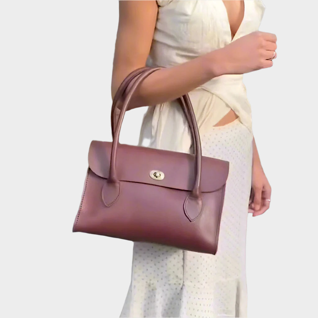 Baguette leather handbag Dark Brown - Artisan Stories