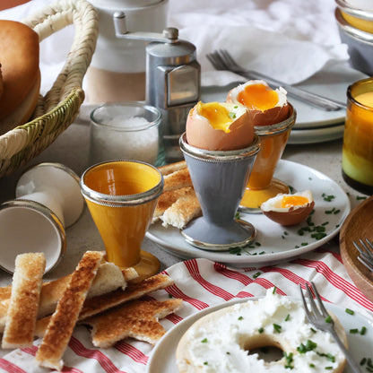 Berber Egg Cup with metal trim - Grey - Artisan Stories