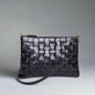 Black Handwoven Alex Crossbody Leather Clutch handbag - Artisan Stories