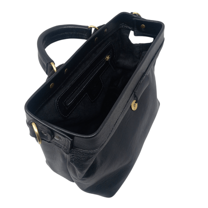 Black leather Doctors handbag - Artisan Stories