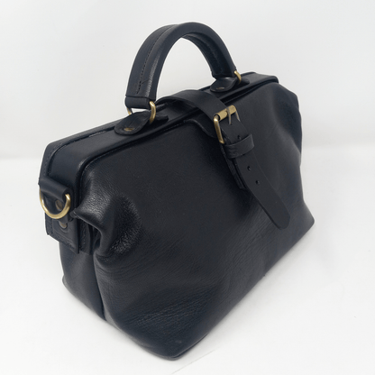 Black leather Doctors handbag - Artisan Stories