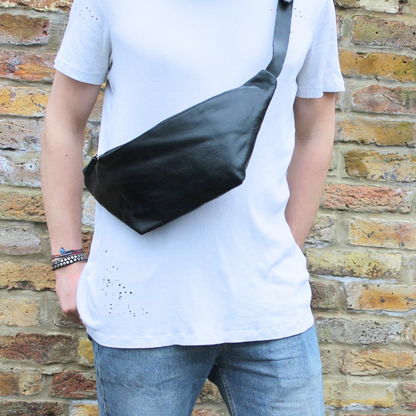 Leather Sling Bum Bag Simo Black