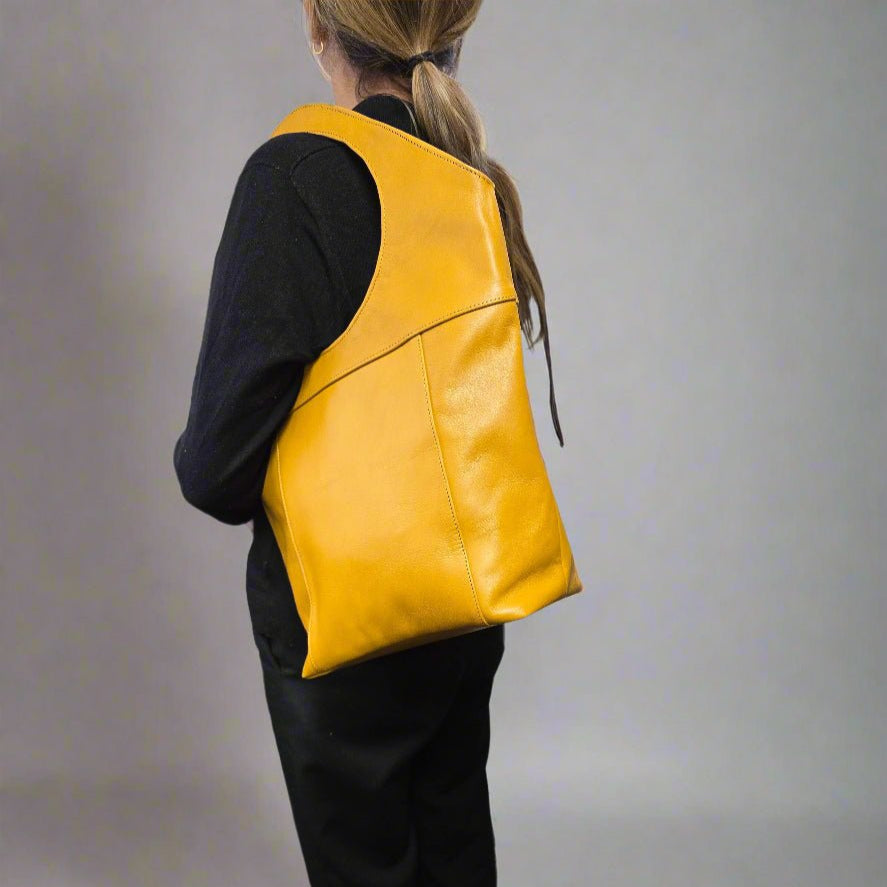 Bob Leather Tote Canary Yellow - Artisan Stories