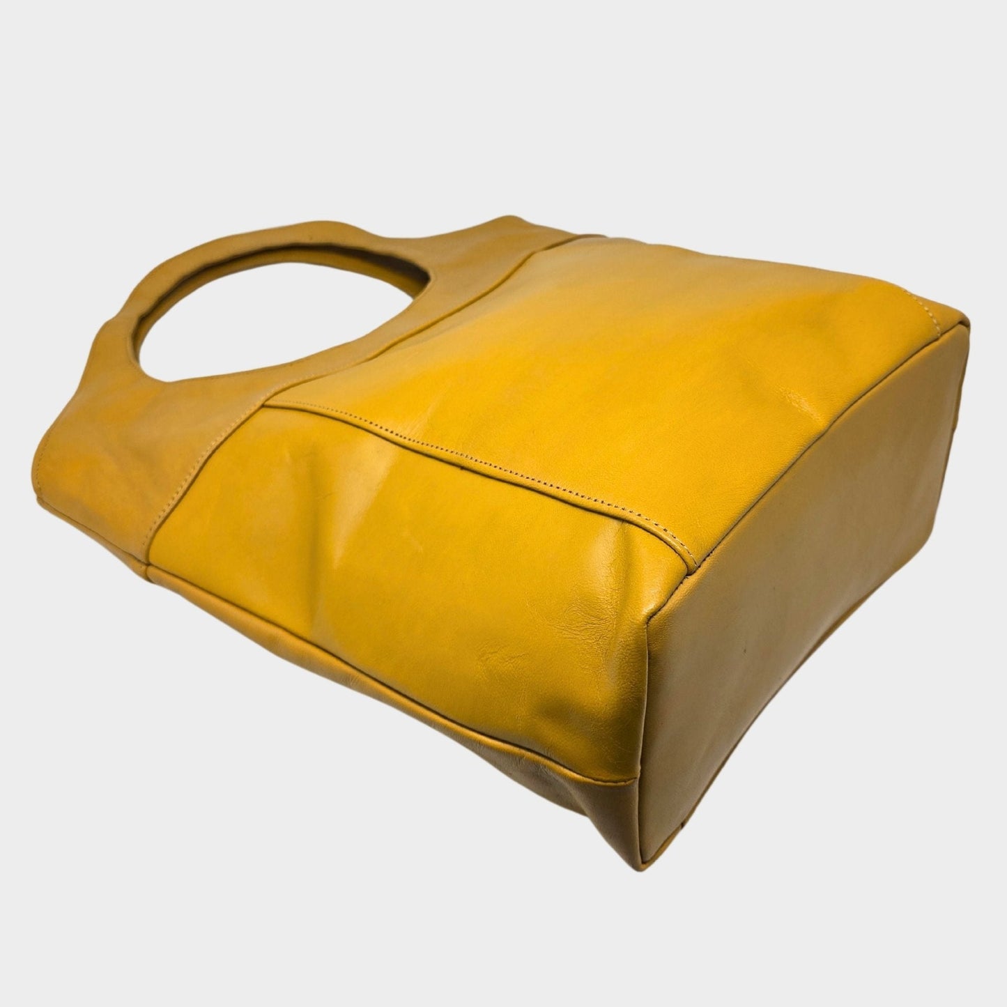 Bob Leather Tote Canary Yellow - Artisan Stories