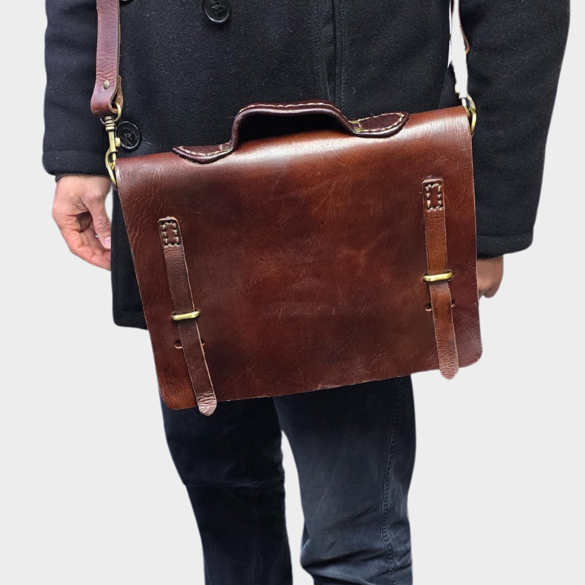 Camden Loop Dark Brown Briefcase Bag - Artisan Stories