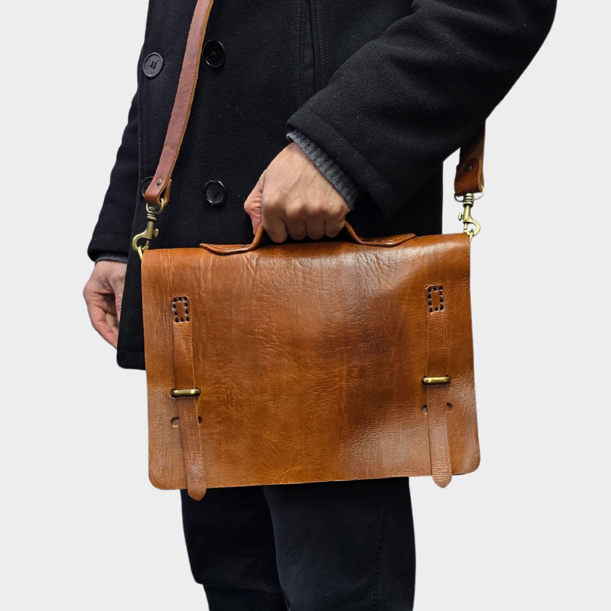 Camden loop Light Brown Briefcase bag - Artisan Stories