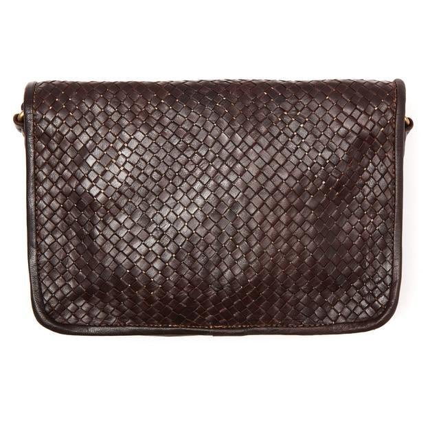 Charlotte Dark Brown Woven Leather Shoulder Bag - Artisan Stories