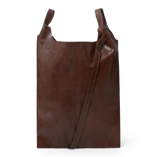 Classic Leather Tote carrier Bag - Chocolate Brown - Artisan Stories