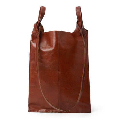 Classic Leather Tote carrier Bag - tan - Artisan Stories