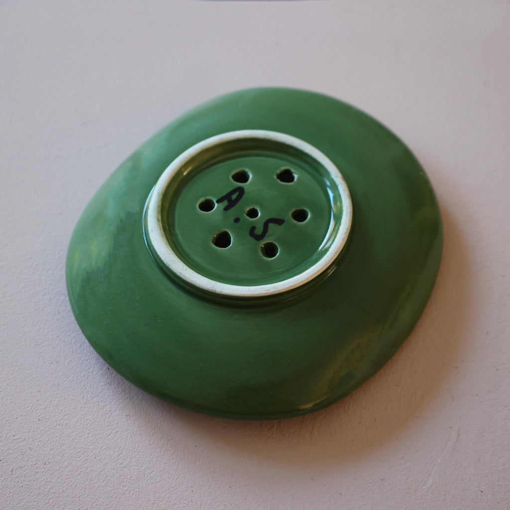 Colourful Ceramic Soap Dish - Green - Artisan Stories