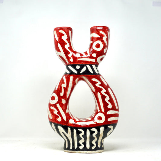 Cubist design ceramic vase vissage moul - Artisan Stories