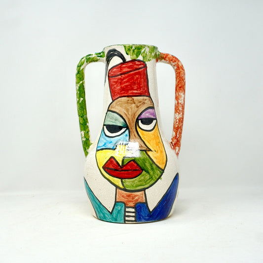 Cubist design ceramic vase vissage - Artisan Stories