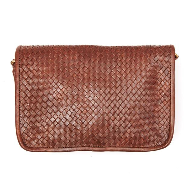 Charlotte Woven Shoulder Bag - Tan-ISMAD LONDON