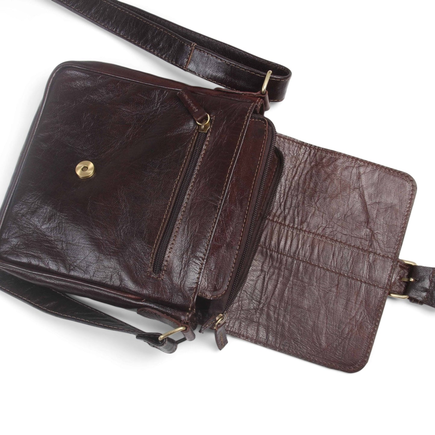 Dark Brown Jacque Leather Crossbody Bag - Artisan Stories