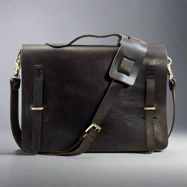 Camden Loop Briefcase - Chocolate-ISMAD LONDON